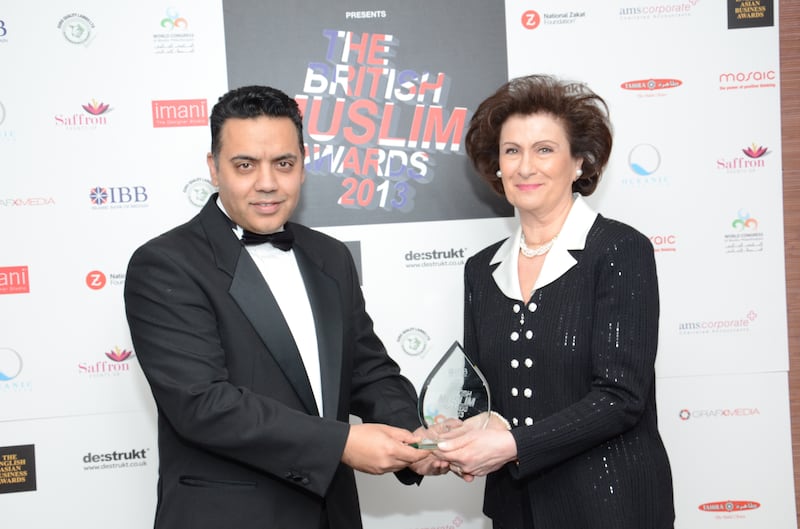 Mrs Al Kaylani receives the Muslim Woman of the Year Award 2013. Photo: Haifa Al Kaylani OBE