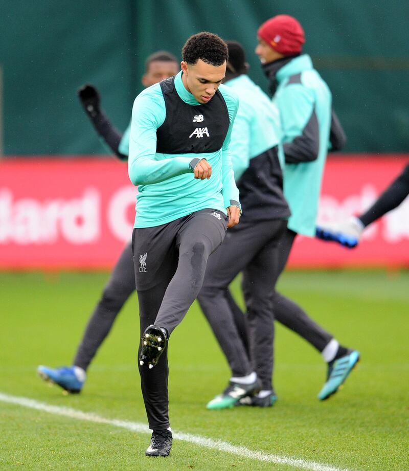 LIVERPOOL, ENGLAND - FEBRUARY 13th (Sun Out and Sun On Sunday Out ) Trent Alexander-Arnold at Melwood Training Ground on February 13, 2020 in Liverpool, England. (Photo by Andrew Powell/Liverpool FC via Getty Images)