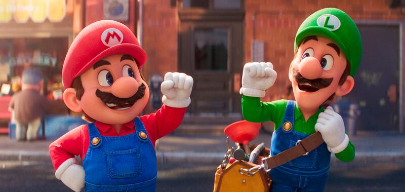 Mario, voiced by Chris Pratt, left, and Luigi, voiced by Charlie Day in Nintendo's The Super Mario Bros  Movie. Photo: Universal Pictures