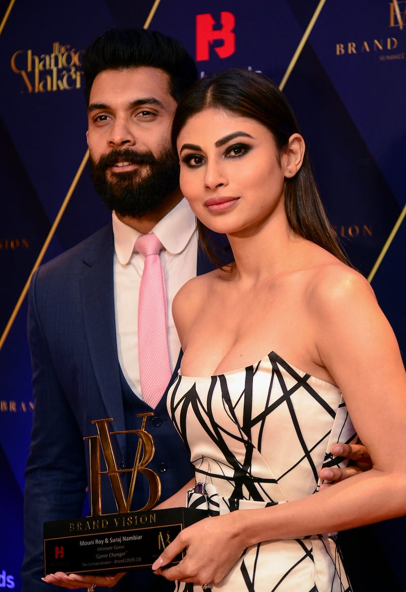 Bollywood actress Mouni Roy married businessman Suraj Nambiar, who lives in the UAE, in a traditional South Indian ceremony at a Goa resort in January. AFP