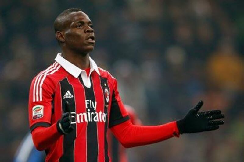 Mario Balotelli was reportedly racially abused during the Milan derby. Tony Gentile / Reuters.