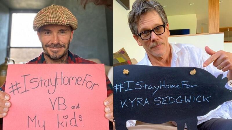 David Beckham joined in on Kevin Bacon's I Stay Home For challenge. 