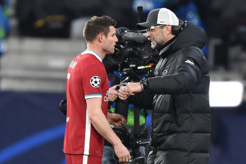 James Milner 5 - Given the last eight minutes when Wijnaldum was replaced and did what was asked of him. The 35-year-old took the armband and oversaw the closing minutes. AFP