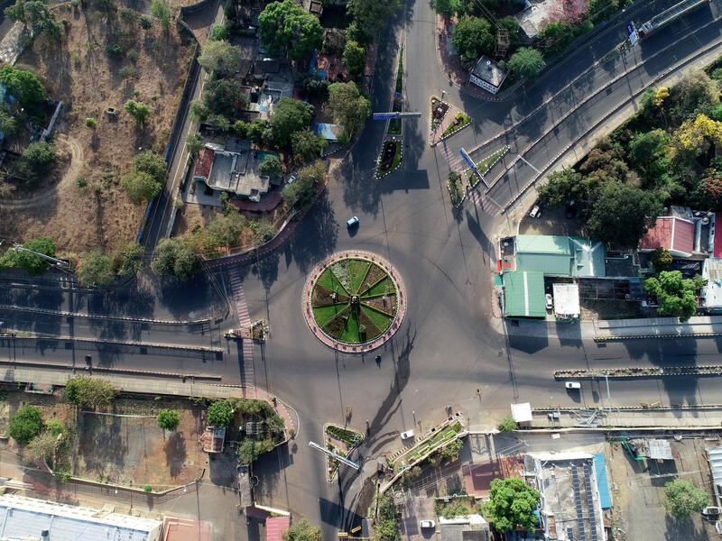 An aerial view of a nearly-deserted new bhopal area in Bhopal, India.  EPA