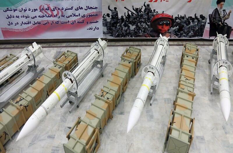 epa06103056 A handout photo made available by the Iranian Defence Ministry official website shows Sayyad-3 air defense missiles during the inauguration production line at undisclosed location, Iran, 22 July 2017. Media reported that Iran has inaugurated Sayyad-3 air defense missiles production line on 22 July 2017, which is the upgrade of the previous version of the missile.  EPA/DEFENCE MINISTRY OFFICIAL WEBSIT HANDOUT  HANDOUT EDITORIAL USE ONLY/NO SALES