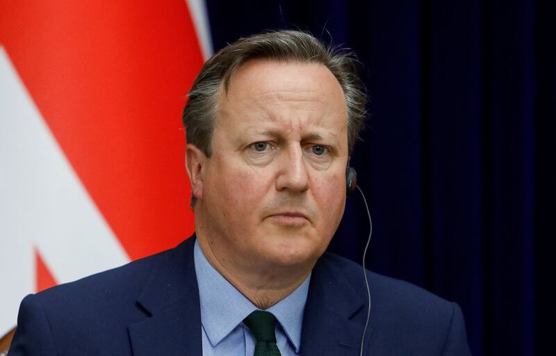 Lord Cameron plans to work with Saudi Arabia and other allies to calm regional tensions. Reuters