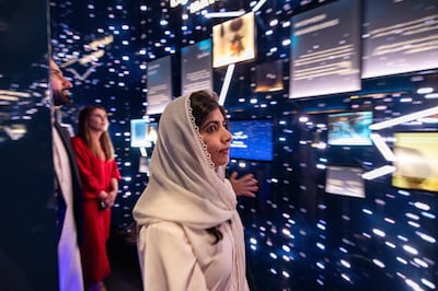 Malala Yousafzai on her visit to the Women's Pavilion at Expo 2020 Dubai. Christopher Pike / Expo 2020 Dubai