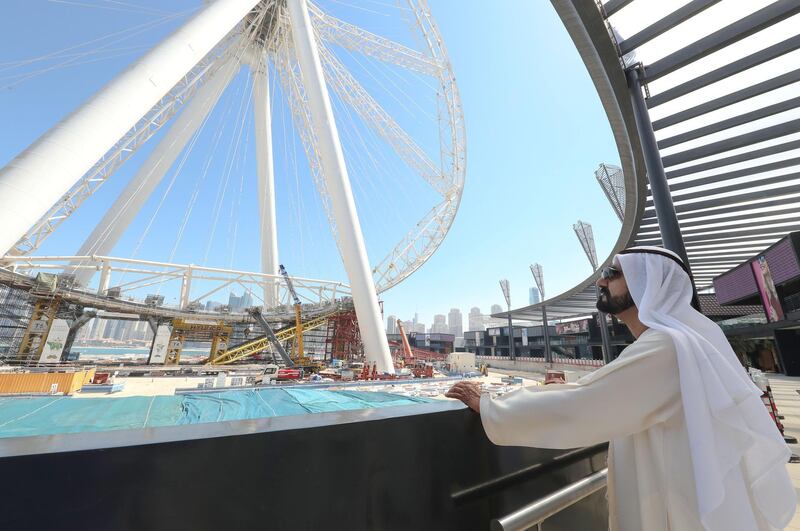 Government of Dubai Media Office – 5 March 2018: Vice President and Prime Minister of the UAE and Ruler of Dubai His Highness Sheikh Mohammed bin Rashid Al Maktoum today visited Bluewaters Island, the new man-made island developed by Meraas off the coast of the Jumeirah Beach Residence opposite to The Beach. Wam