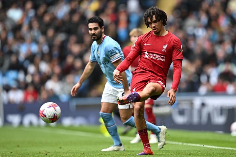 Trent Alexander-Arnold - 5. Gave Grealish too much space which enabled him to find Alvarez for City’s equaliser. Played a line-breaking pass behind City’s defence to find Jota en route Liverpool’s opener. Was too lethargic with his tackling in the build-up to City's fourth goal. AFP