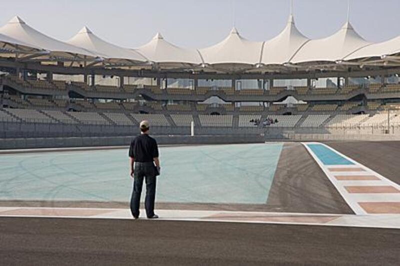 A trainee marshal studies the Yas circuit. Duncan Chard for The National