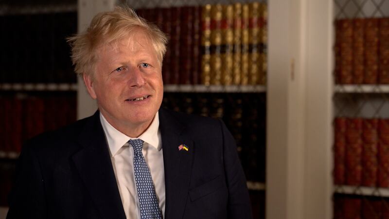 Boris Johnson addresses the media after surviving a confidence vote in his leadership, in June 2022. PA