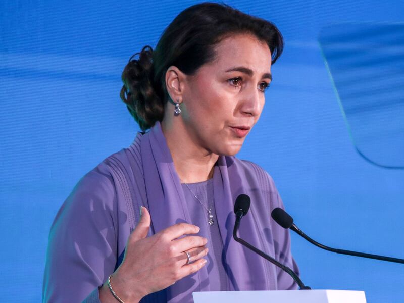 Mariam AlMheiri, Minister of Climate Change and Environment, said the UAE is committed to promoting the circular economy and identifying solutions that contribute to sustainable growth. Victor Besa / The National