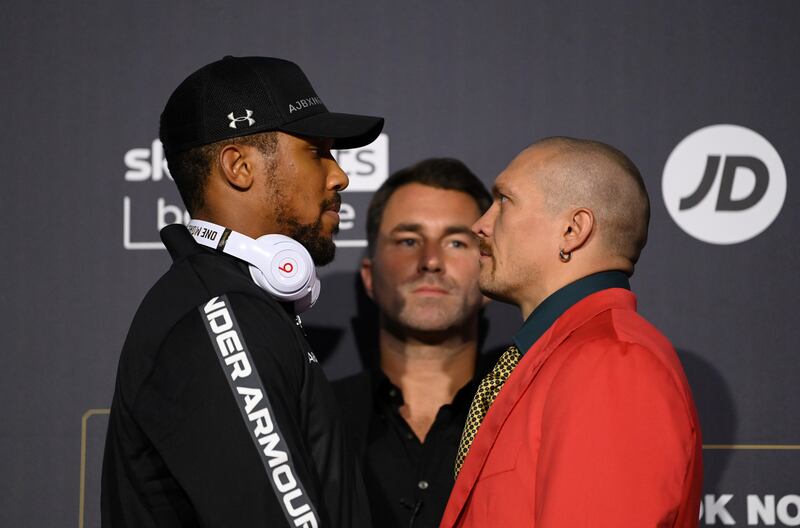 Anthony Joshua and Oleksandr Usyk face off. Getty