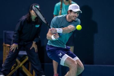 Andy Murray during his match with Andrey Rublev  at the Mubadala World Tennis Championship. Victor Besa / The National