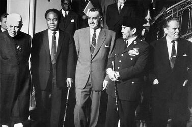 India's Jawaharlal Nehru, Ghana's Kwame Nkrumah, Egypt's Gamal Abdel Nasser, Indonesia's Sukarno and Yugoslavia's Josip Broz Tito kickstarted the Non-Aligned Movement in the 1960s. Getty Images