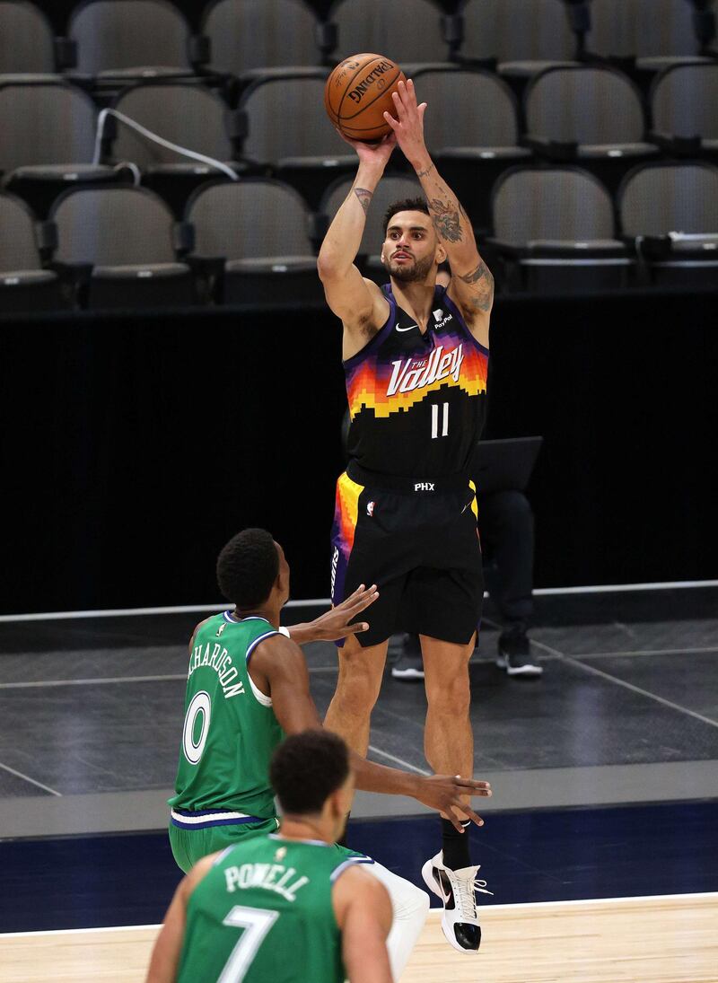 Abdel Nader takes a shot against the Dallas Mavericks. AFP