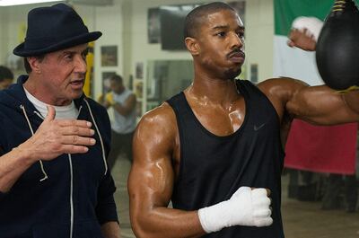 Sylvester Stallone and Michael B Jordan in 'Creed' (2015). IMDB 