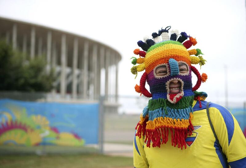 An Ecuadorean supporter in Brasilia. Fernando Bizerra Jr / EPA