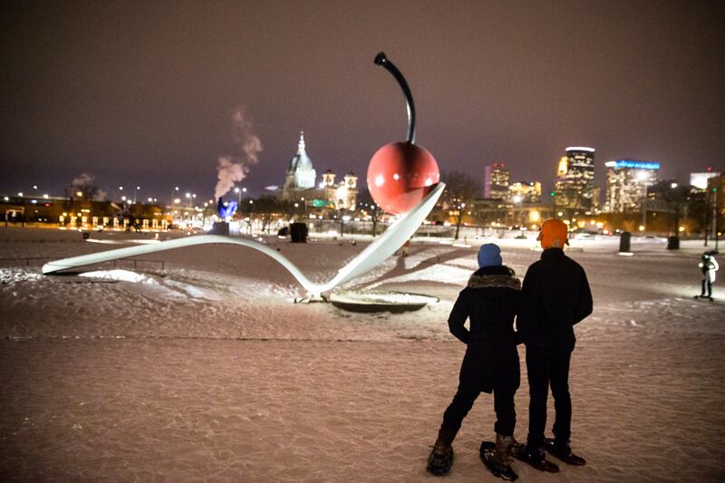 'Spoonbridge and Cherry' by Oldenburg and van Bruggen in Minneapolis Sculpture Garden, Minnesota. Getty Images