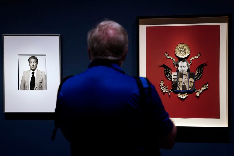 A photograph of Mark Felt and 'Time' magazine cover artwork called 'Nixon's Palace Guard' are part of the display. EPA