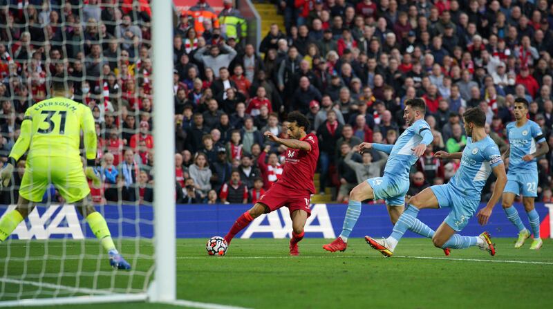Mohamed Salah - 9. It looked like nothing was coming off for the Egyptian but he can turn a game in a moment. His run and pass to Mane for the first goal showed his genius but he upstaged that with a wriggling run and clinical shot for the second. AFP