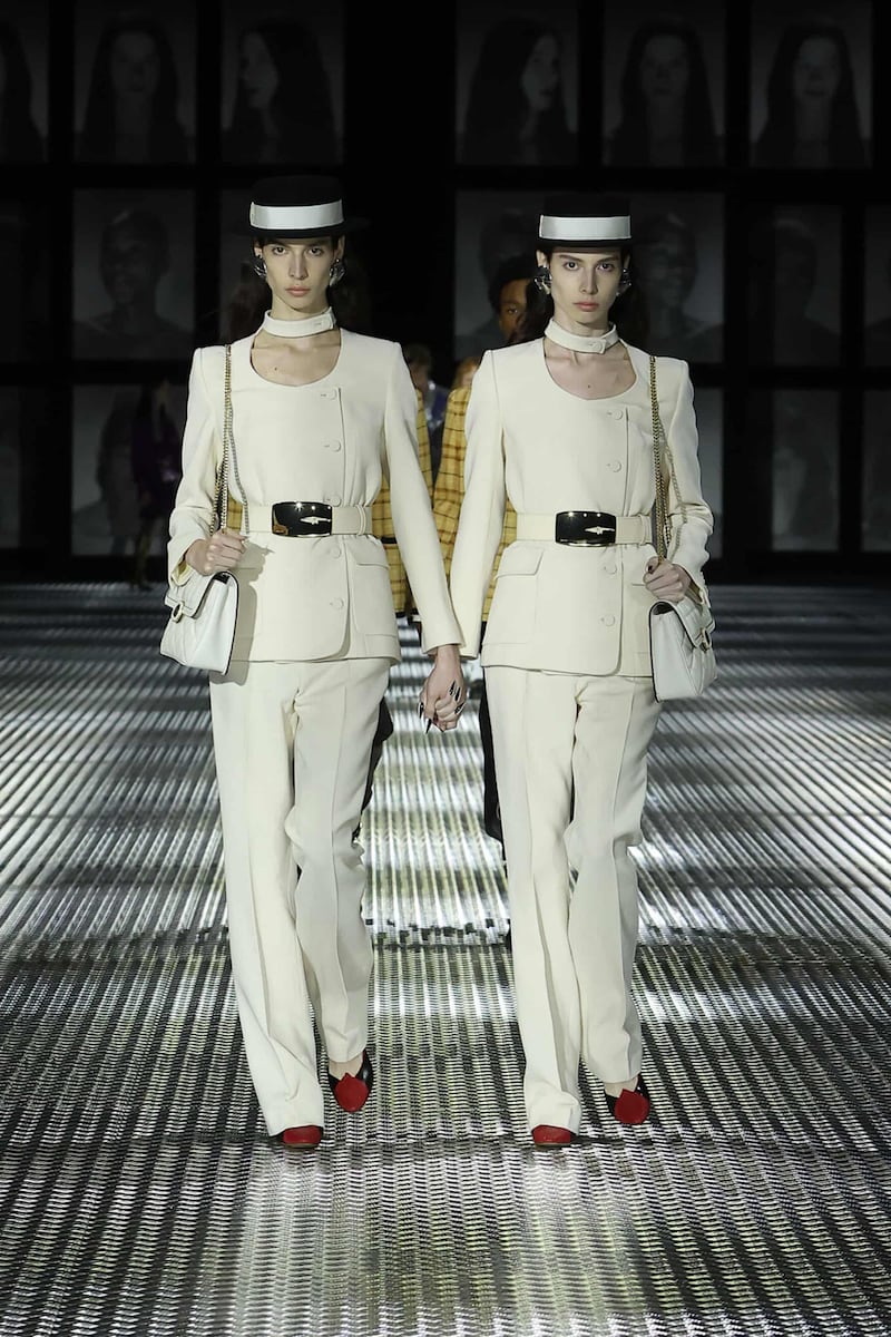 In a nod to the Tom Ford years, Gucci's show offered sleek lined looks. 