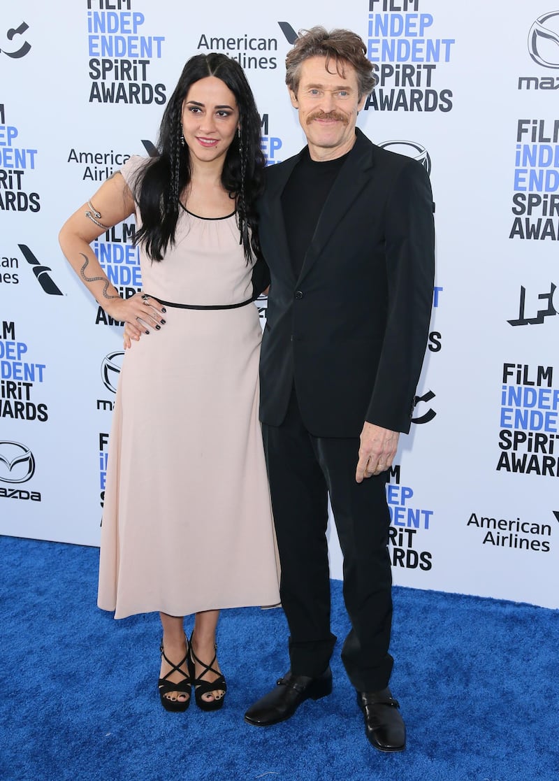 Willem Dafoe and Giada Colagrande arrive for the 35th Film Independent Spirit Awards in California on February 8, 2020. AFP