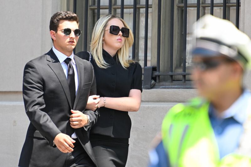 Tiffany Trump and husband Michael Boulos arrive. Getty