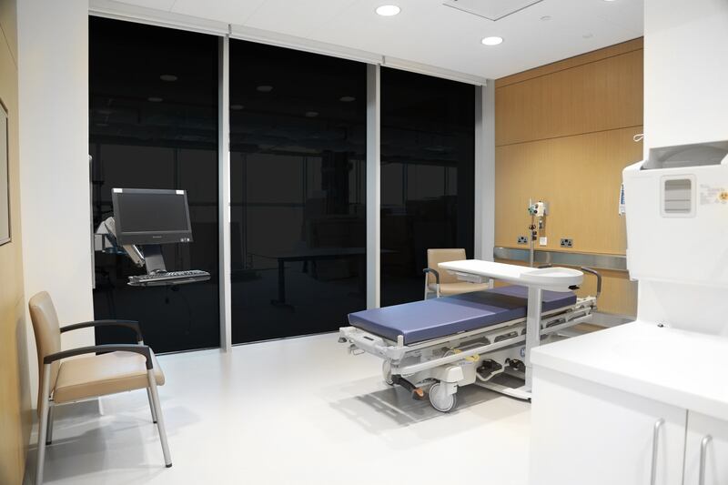 This mock-up of a treatment room has been shared with cancer patients and their families to provide feedback on what type of care should be available at Cleveland Clinic Abu Dhabi's new cancer centre