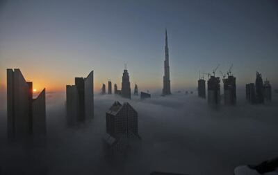 Fog can lead to some spectacular scenes in Dubai. Kamran Jebreili / AP Photo