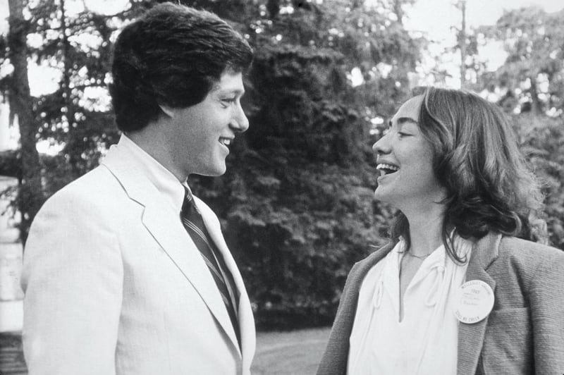 Hillary Rodham Clinton, with Bill Clinton, at Wellesley College in Wellesley, Massachusetts, 1979. (Photo by Wellesley College/Sygma via Getty Images)