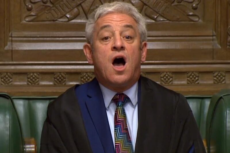 A video grab from footage broadcast by the UK Parliament's Parliamentary Recording Unit (PRU) shows Speaker of the House of Commons John Bercow announcing the result of a vote on the Early Parliamentary General Election Bill, in the House of Commons in London on October 29, 2019, which means that there will be a general election on December 12, 2019.  - RESTRICTED TO EDITORIAL USE - MANDATORY CREDIT " AFP PHOTO / PRU " - NO USE FOR ENTERTAINMENT, SATIRICAL, MARKETING OR ADVERTISING CAMPAIGNS
 / AFP / PRU / HO / RESTRICTED TO EDITORIAL USE - MANDATORY CREDIT " AFP PHOTO / PRU " - NO USE FOR ENTERTAINMENT, SATIRICAL, MARKETING OR ADVERTISING CAMPAIGNS
