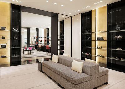 Soften with flashes of gold, the new Abu Dhabi boutique from Chanel is sleek and stylish