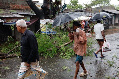 Trees in coastal areas of Bangladesh have been uprooted by the cyclone. Reuters