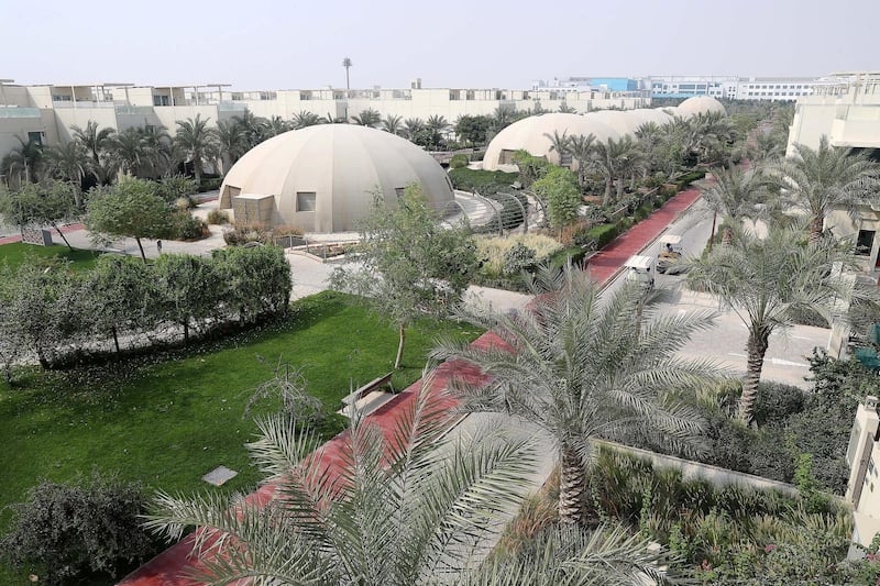 DUBAI , UNITED ARAB EMIRATES , August 1 – 2018 :- View of the Domes used for urban farming in the Sustainable City on Alqudrah street in Dubai. ( Pawan Singh / The National )  For News. Story by Nick Webster