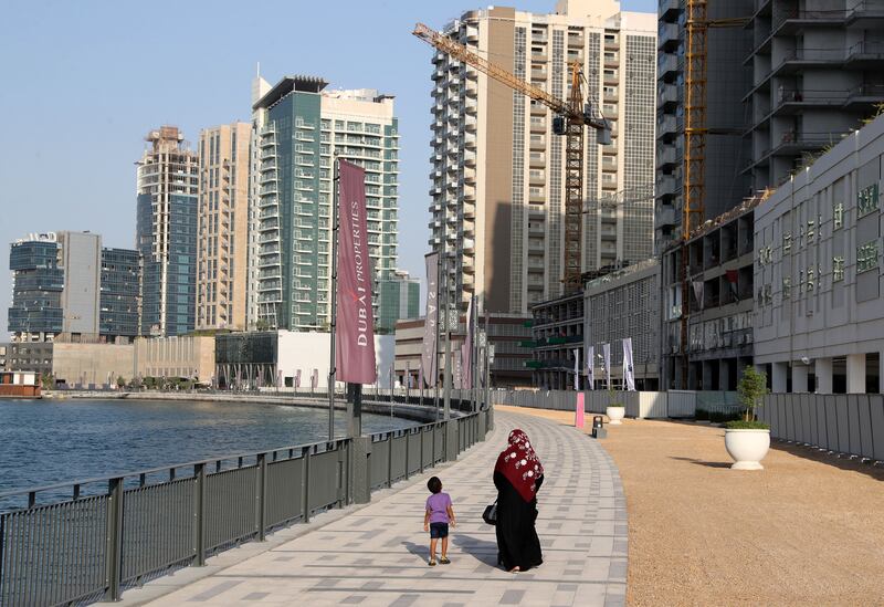 Dubai, United Arab Emirates - December 10, 2018: General views of the Dubai Creek canal. Neighbourhood profile of Business Bay. Monday the 10th of December 2018 at Marasi Drive, Dubai. Chris Whiteoak / The National