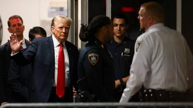 Former US president Donald Trump enters the courtroom for his continuing criminal trial in New York. EPA
