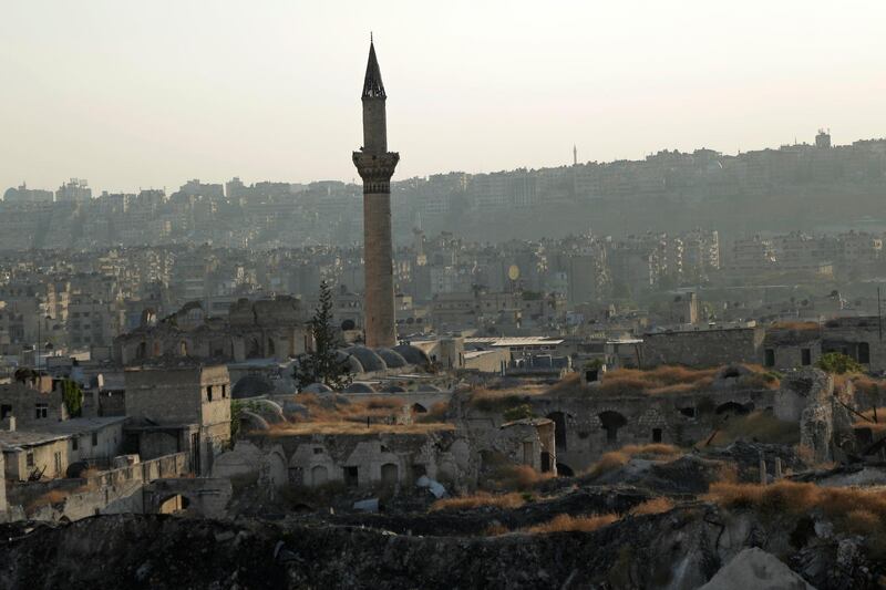 In this photo, a general view shows the old city of Aleppo, Syria. AP