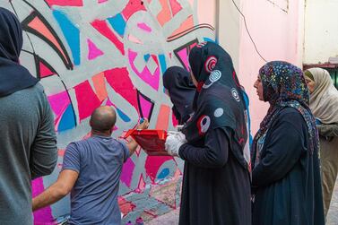 eL Seed is among the international artists who worked with refugee artists on 'The Journey' at Abu Dhabi Art. Courtesy: 81 Designs