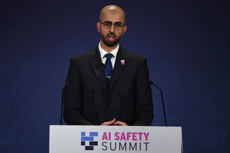 Omar Sultan Al Olama, the UAE Minister of State for Artificial Intelligence, at Bletchley Park in the UK. Bloomberg
