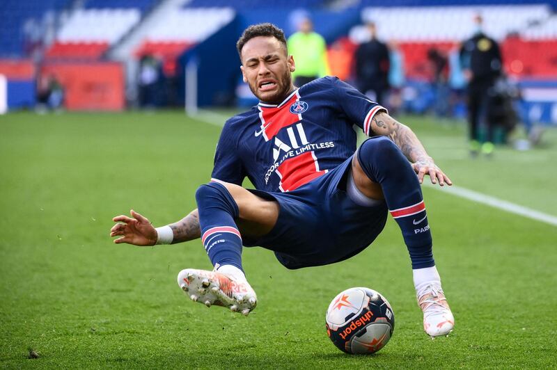 Neymar during the defeat against Lille. AFP