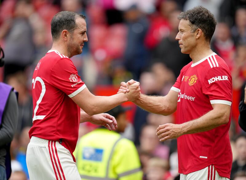 United's John O'Shea (left) and Ronny Johnsen. PA