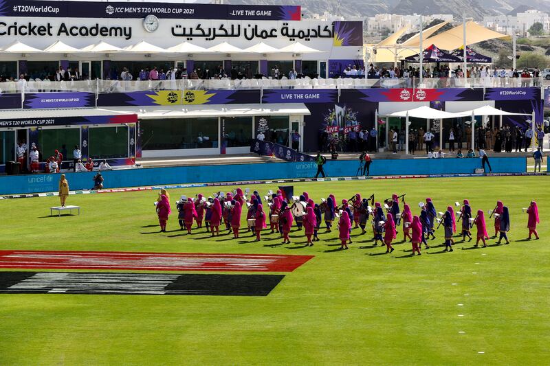A band plays during the opening ceremony in Muscat. AP