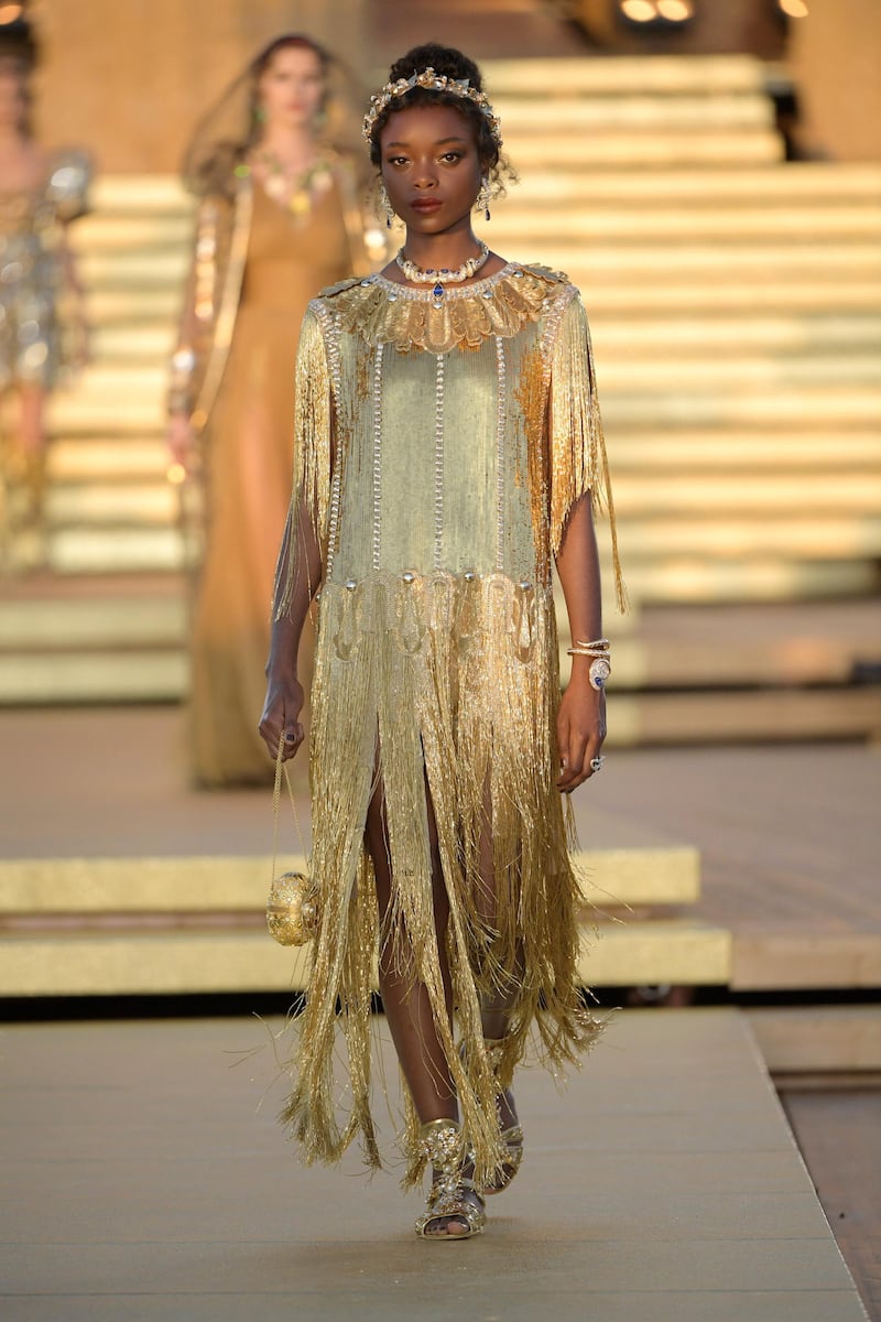 Gold was the collection's predominant colour. Courtesy Dolce & Gabbana