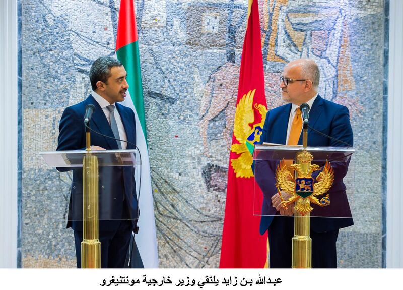 Sheikh Abudullah meets with the minister of foreign affairs of Montenegro