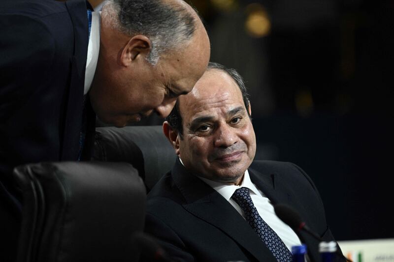 Egyptian President Abdel Fattah El Sisi attends the US-Africa summit, on Thursday. AFP