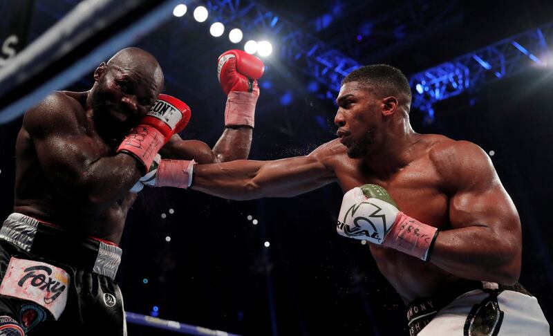 Boxing - Anthony Joshua vs Carlos Takam - IBF & WBA World Heavyweight Titles - Principality Stadium, Cardiff, Britain - October 28, 2017   Anthony Joshua in action against Carlos Takam   Action Images via Reuters/Andrew Couldridge     TPX IMAGES OF THE DAY