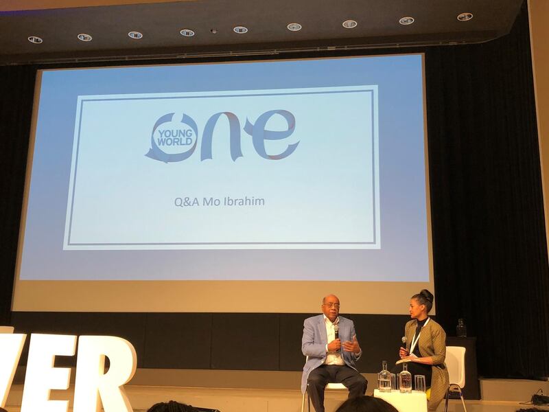 Mo Ibrahim was speaking at the ONe Young World summit in The Hague. Taylor Heyman for the National