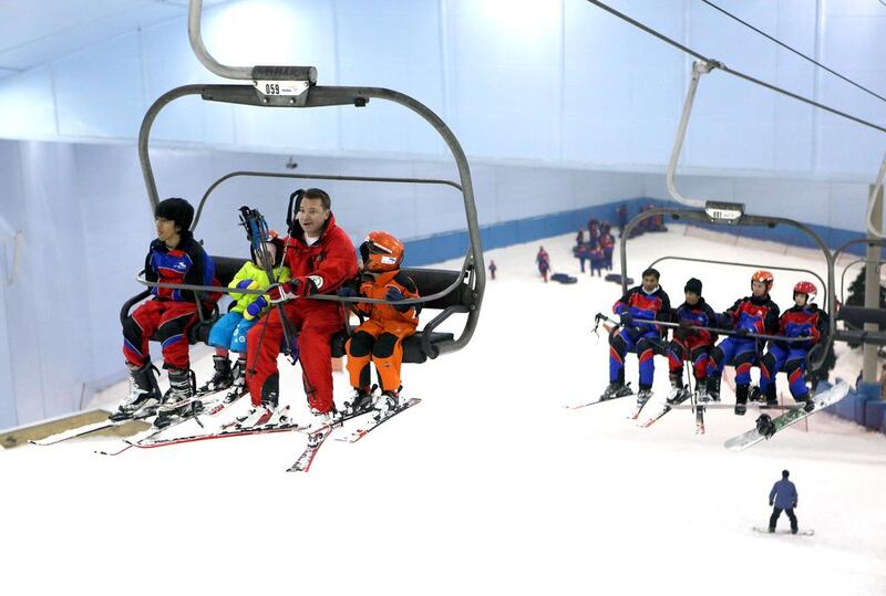 Ski Dubai is one of the Mall of the Emirates’ main attractions. Its owner, Majil Al Fuattim, is planning a major investment in Dubai. Pawan Singh / The National 