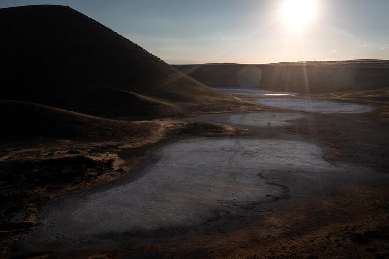 A low sun over the dried out Lake Meke. In the past, the lake was renowned for its rich array of wildfowl.